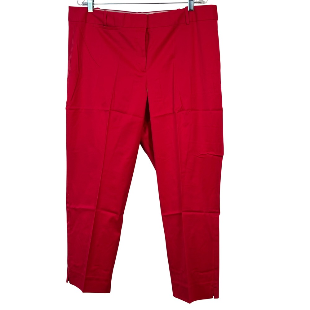 Talbots Azalea Red Twill Crop Pants‎ Womens 18 Curvy Fit New 262789-24-18